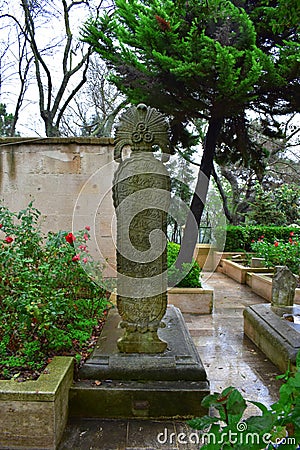 Hz. YÃ¼ÅŸa - YÃ¼ÅŸa Tepesi old cemetery. islamic tombstones. Prophet Yusa Stock Photo